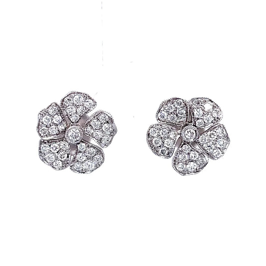 18ct White Gold Diamond Stud Earrings