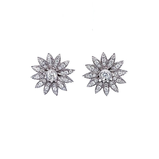 18ct White Gold Diamond Stud Earrings