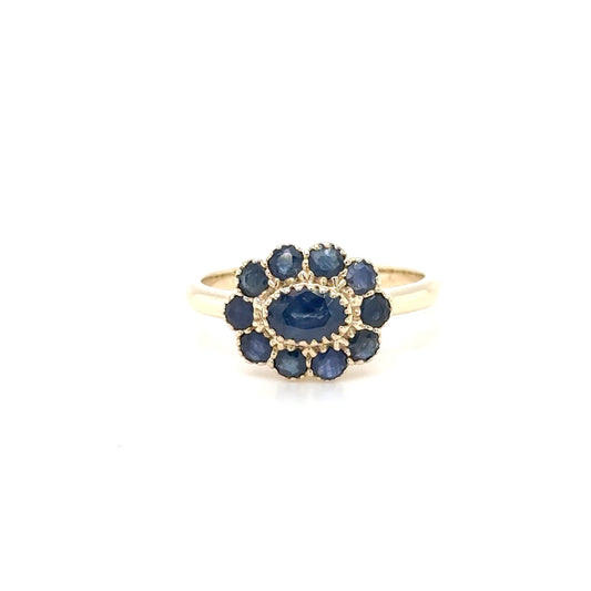 9ct Yellow Gold Vintage Style Sapphire Ring